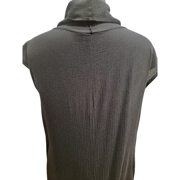 Bryn Walker Nolan Tunic Large Cowl Neck‎ Cotton Gauze Top Black - Picture 7 of 14